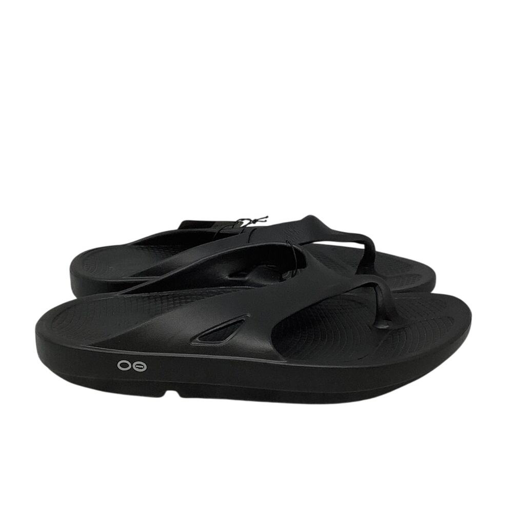 OOFOS Black Men's Flip-Flops Comfort Recovery Sandals